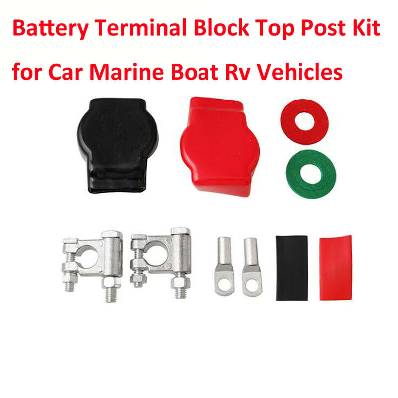 Audew 8 pcs Battery Terminal Block Top Post Kit for Car Marine Boat Rv Vehicles