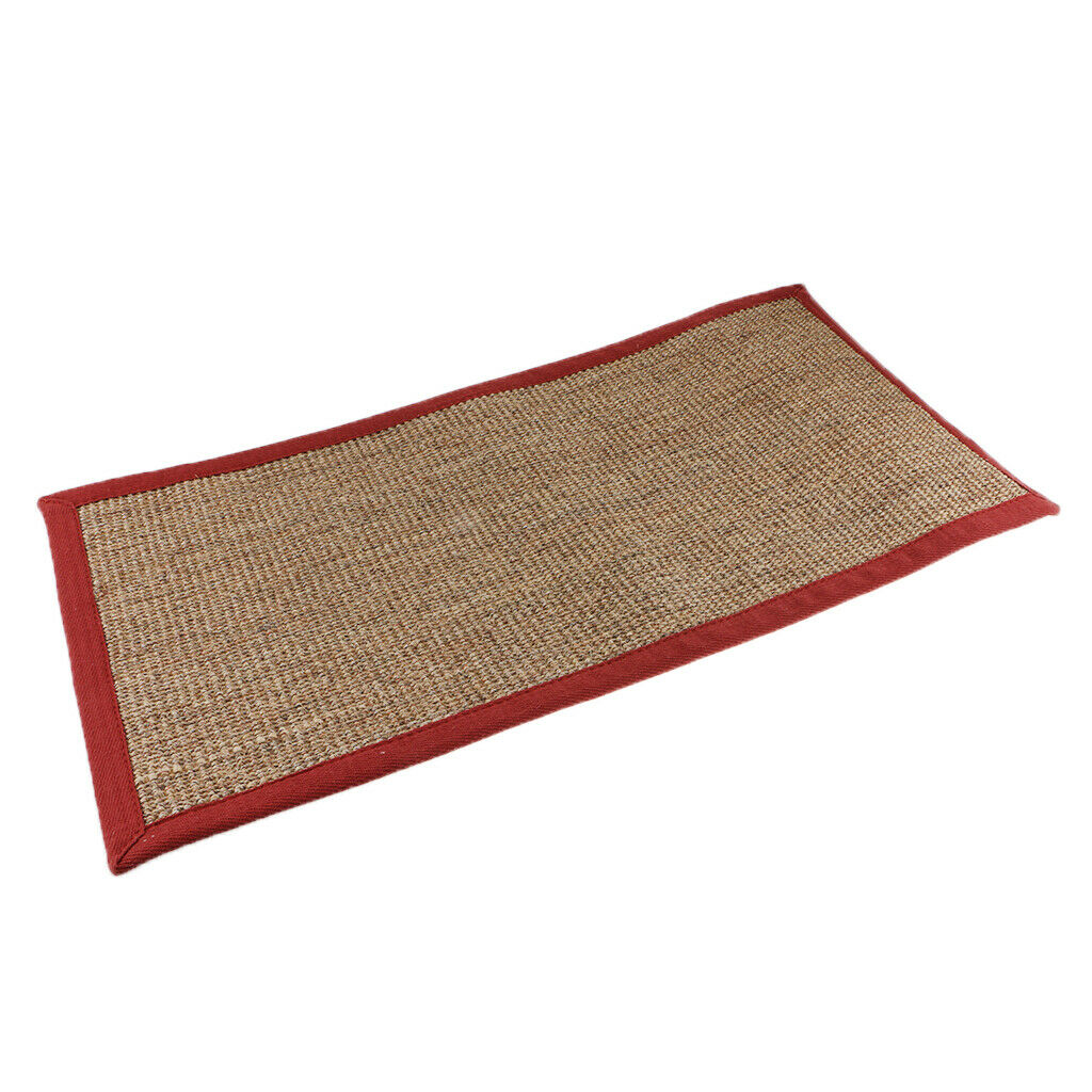 Natural Fiber Collection Sisal Runners Area Rug Mat C Red Edge 40x120cm