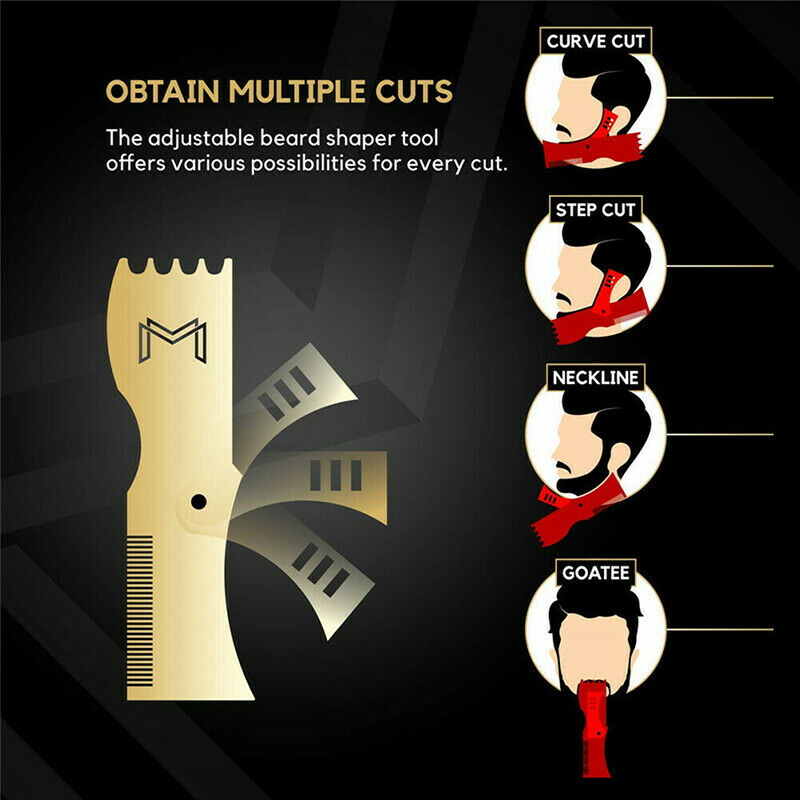 Black Adjustable Beard Shaper Beard Styling Shaping Tool Beard Hair Comb BrN Lt