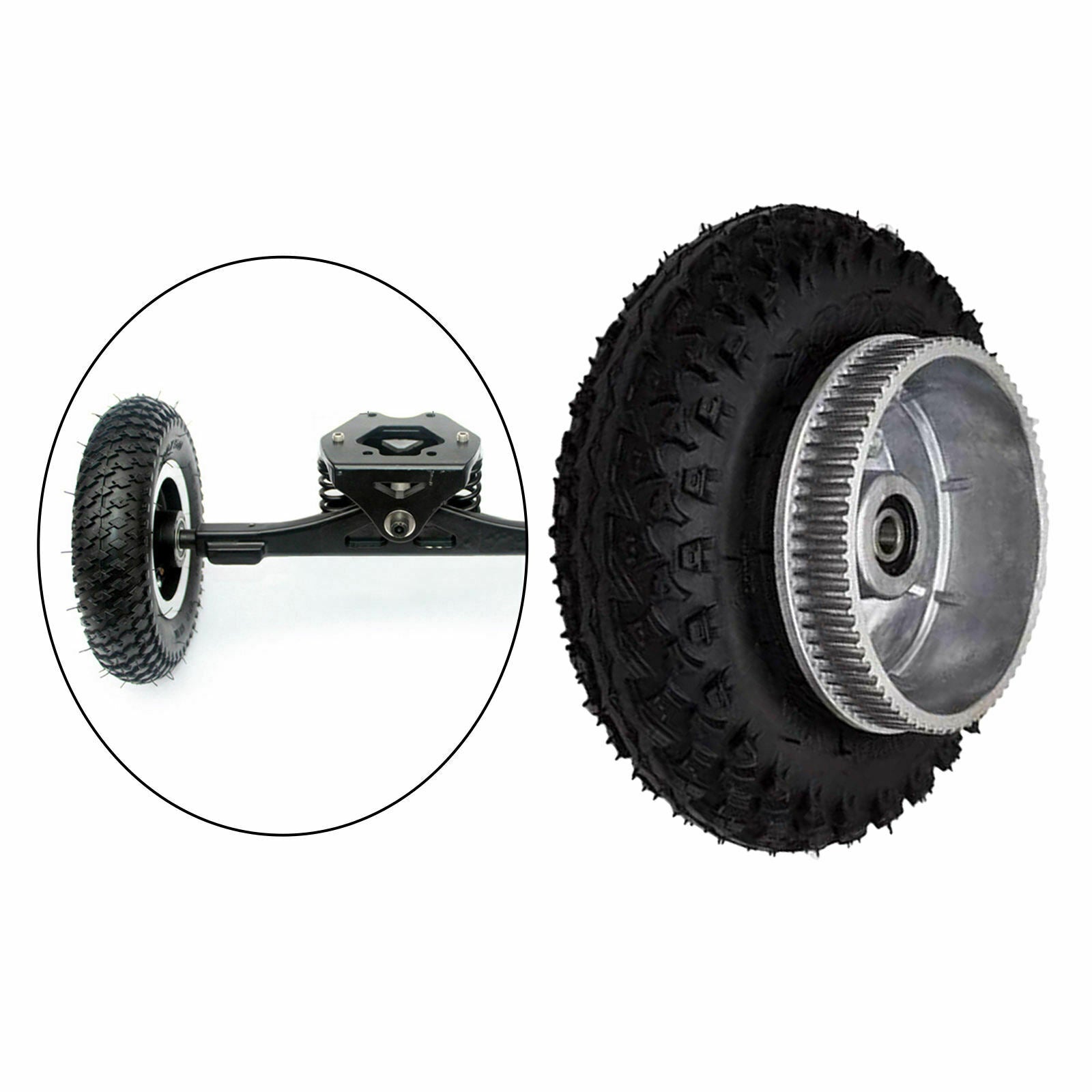 2X Electric Skateboard Parts Gear Motor Truck Wheel Pulley Inflatable Wheel