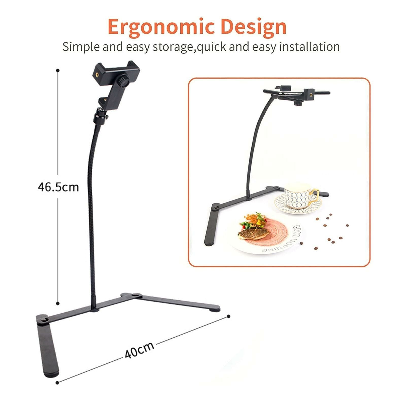 Phone Stand Tripod With Holder Overhead Stand For Live Streaming Teaching Online