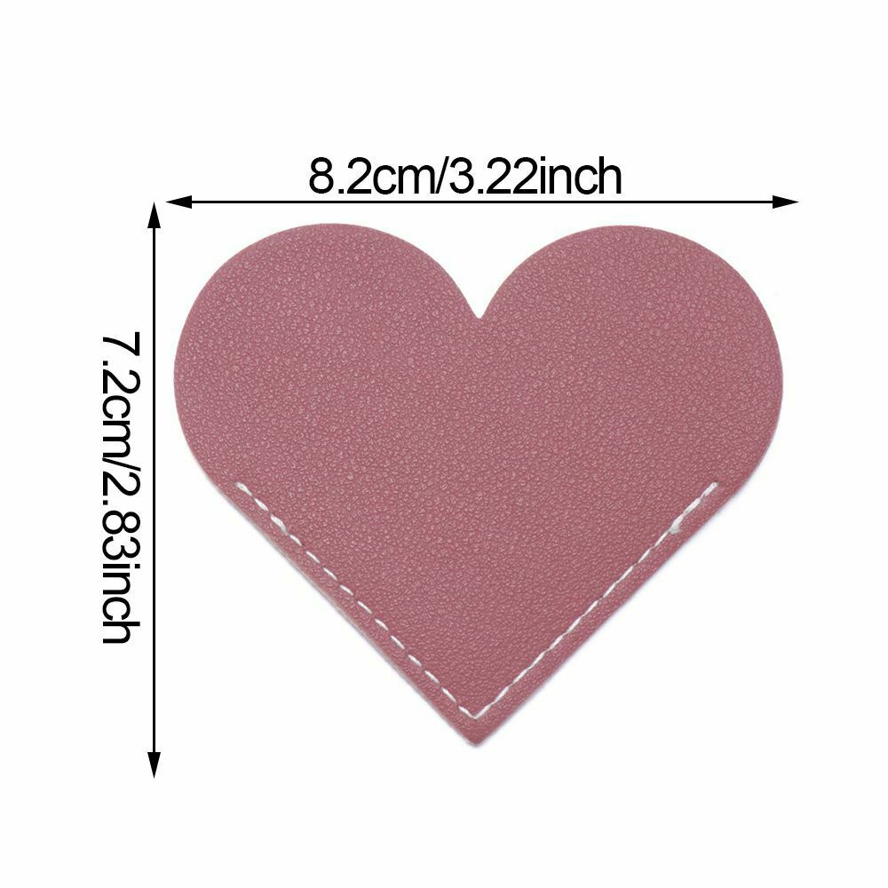 Handmade Love Heart Corner Protective Cover Leather Bookmark Book Page Clip