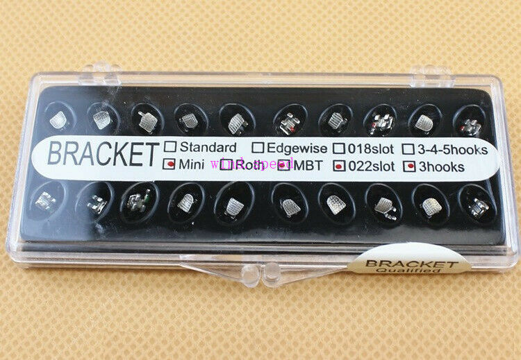 100kit Metal Orthodontic Brackets Molar Braces Mini Roth 022 Slot 3 Hooks Dental