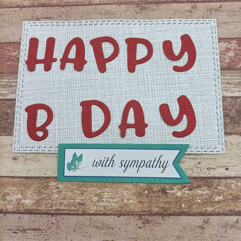 Happy B Day Lettering Carbon Steel Cutting Dies DIY Scrapbooking Photo Album