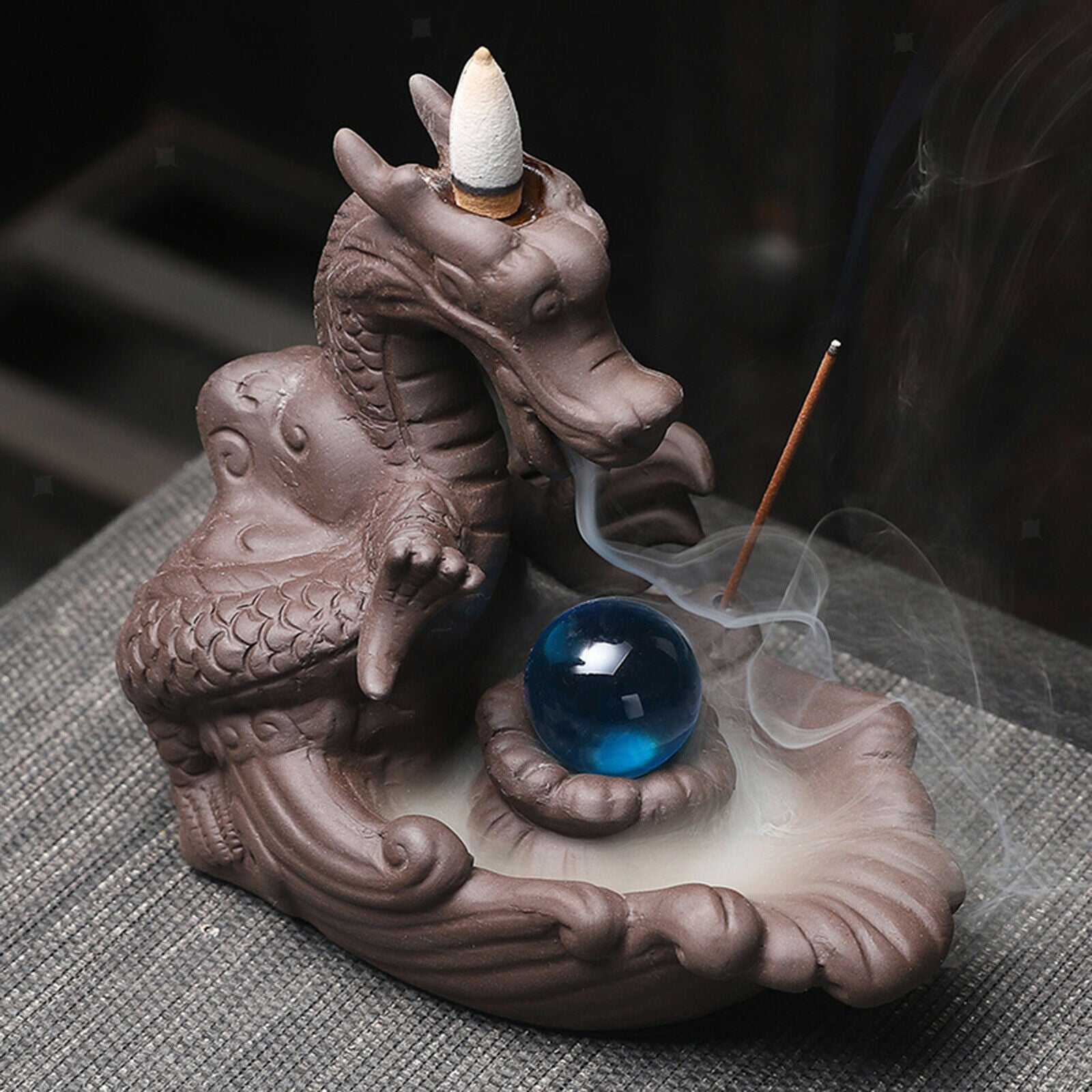 Chinese Style Incense Burner Waterfall Backflow Cone Censer Decor Craftwork