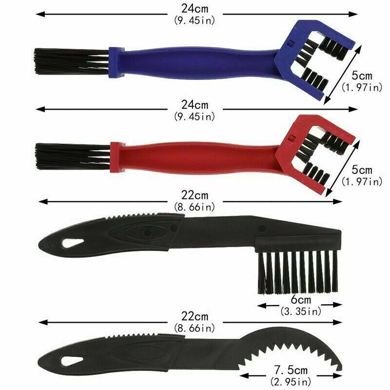 4Pcs Motorcycle Bike Bicycle Chain Motorbike Wheel Cleaning Brush Cleaner Tool