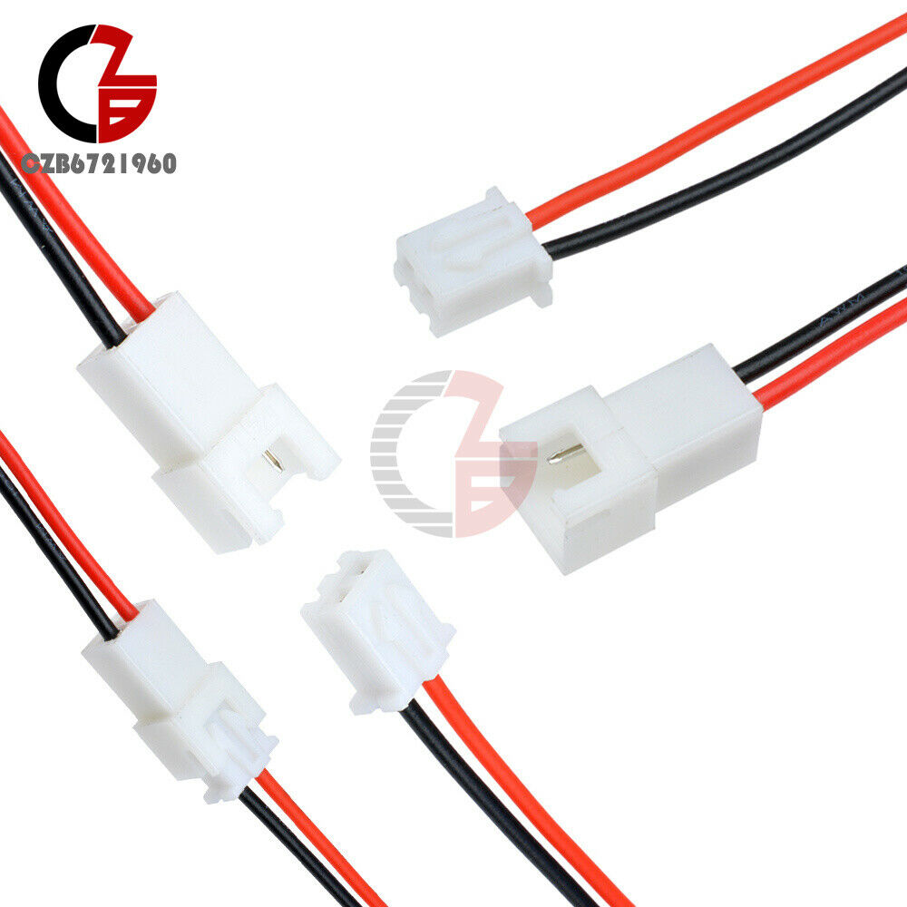 5Pairs XH 2PIN 2.54mm 10cm Long JST Male to Female Plug Wire Connector New