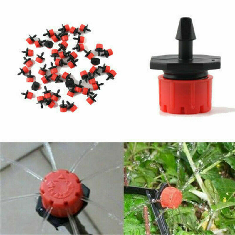 100x Adjustable Irrigation Dripper Sprinkler Watering Drip System Garden Supply