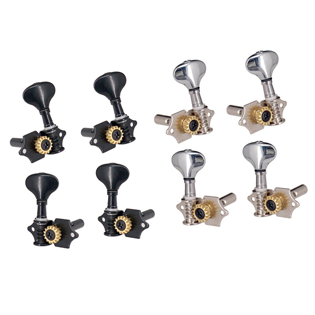 2X 4 Pieces 2R 2L Ukulele String Guitar Tuning Pegs Tuners Machine Heads Black