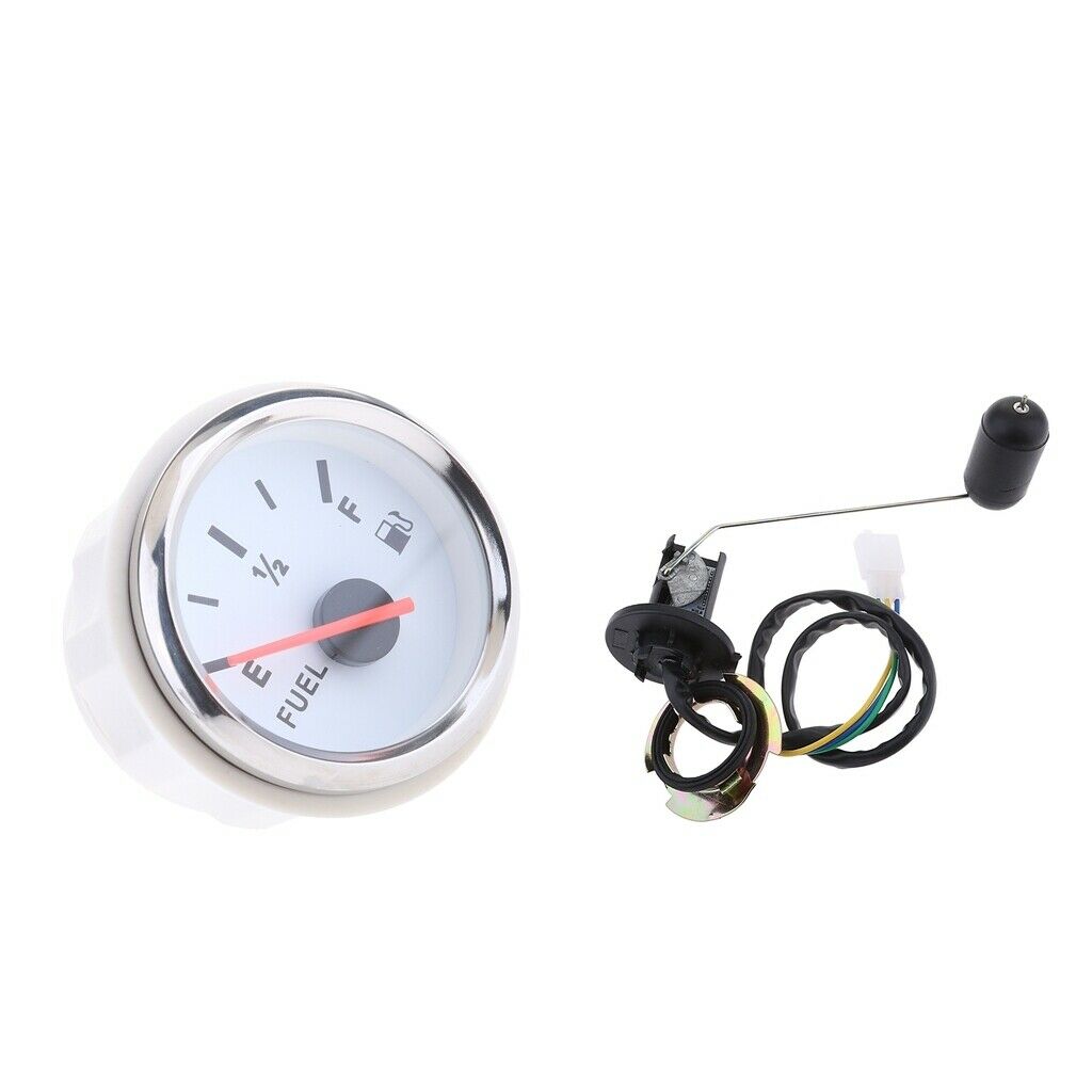 New 2" 52mm Motor Type Fuel Level Meter + Fuel Tank Sensor E-1/2-F Pointer Kit