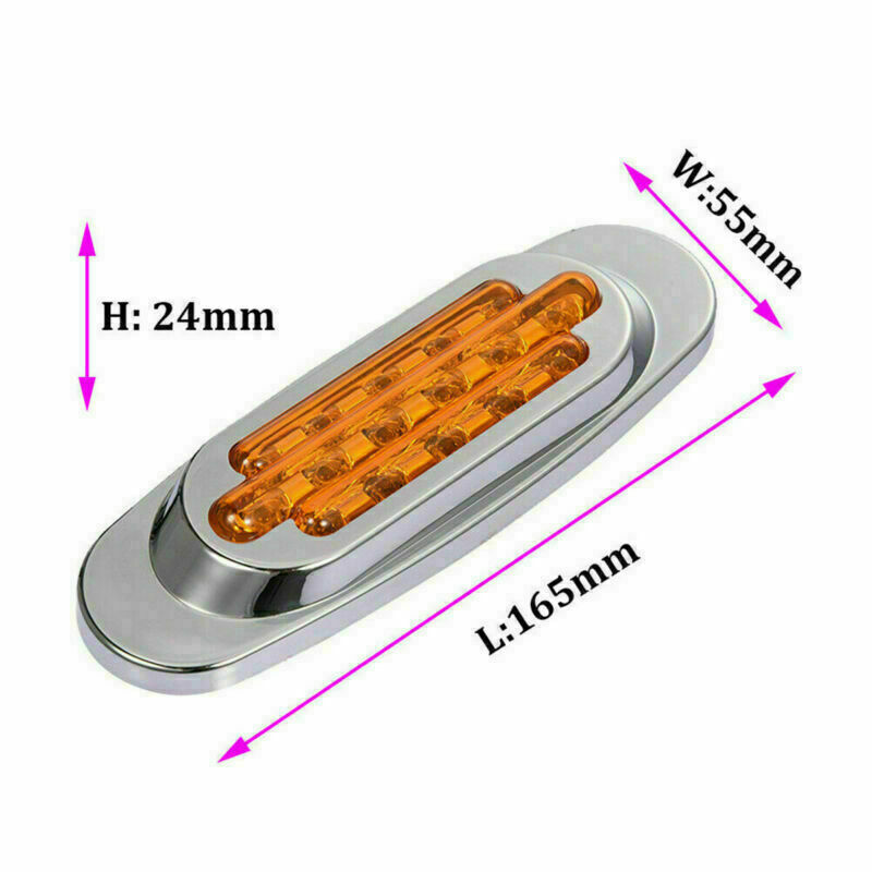 Pack of 10 Amber 16Led Side Marker Boat Trailer Truck Clearance Light 6.5"