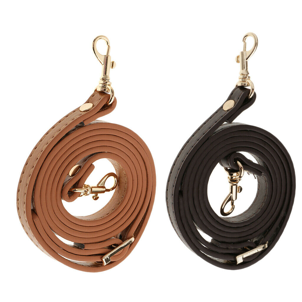 2x Adjustable Leather Purse Strap Shoulder Wallet Replacement Handle Belts