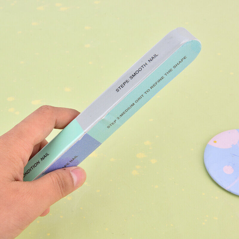 3Pcs 7in1 Finger Toe Nail File Buffer Shiner Manicure Pedicure Polishing Sand XC