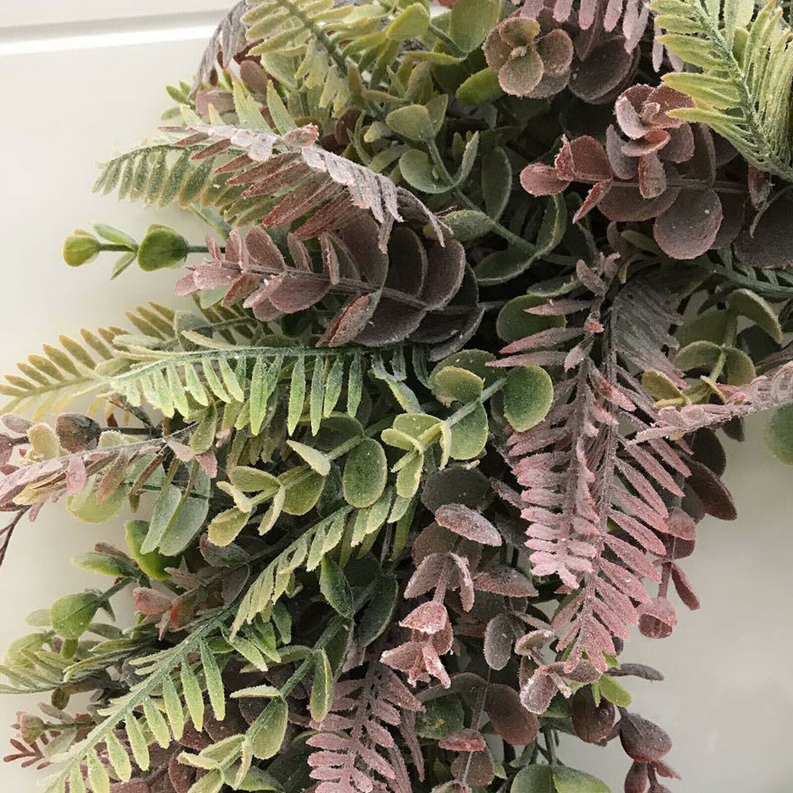 Round Eucalyptus Wreath Farmhouse Leaves Garland for Indoor Front Door Decor