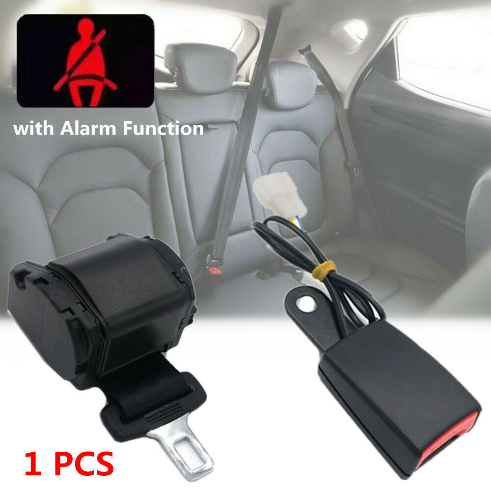 1PCS Car Vehicle Automatic Shrink Emergency Lock Belt With Alarm Function Black