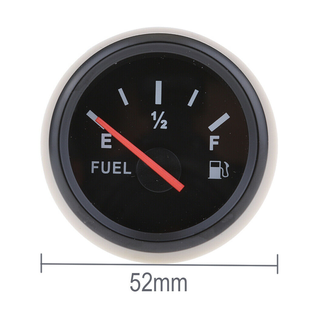 Truck Marine 2" Fuel Level Gauge with Sensor 12V E-1/2- F Pointer Range