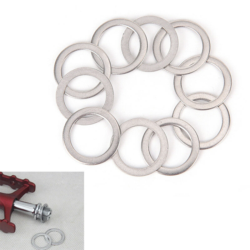 10Pcs Bicycle Pedal Spacer Crank Cycling Bike Stainless Steel Ring Washers iiSJ
