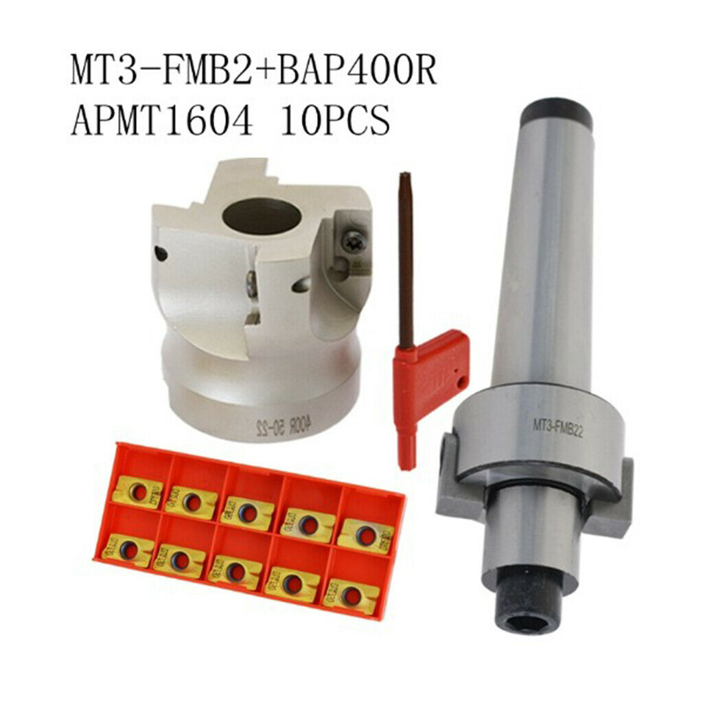 MT3-FMB22 Milling Tool Holder 400R-50-22 Cutter 10pcs APMT1604 Inserts Sets
