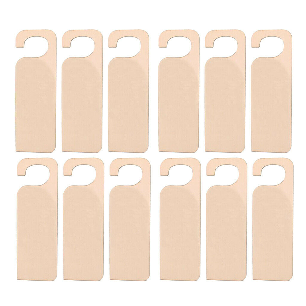 12 Pieces Unfinished Wood Door Knob Hanger Signs for DIY Kid Craft Blank