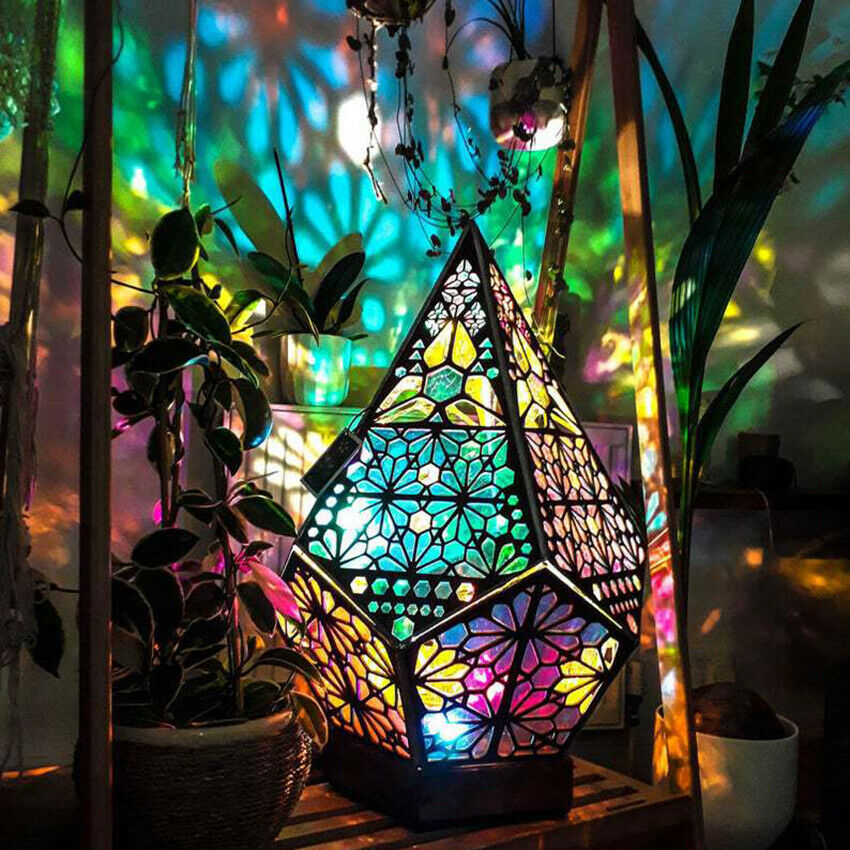 Mosaic Bohemian Colorful Table Bedside Lamp Light Lampshade NEW