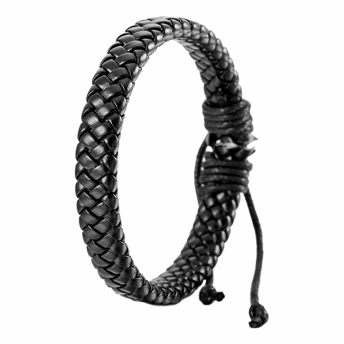 Retro Leather Bracelet Bangle Cuff Rope Black Surfer Wrap Adjustable Men Women