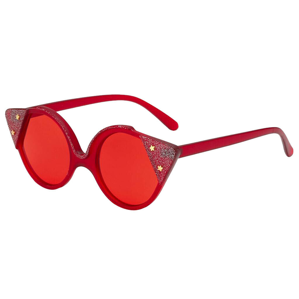 Retro Round Polarized Woman Sunglasses 100% UV400 Protection Cat Eye - Red, as