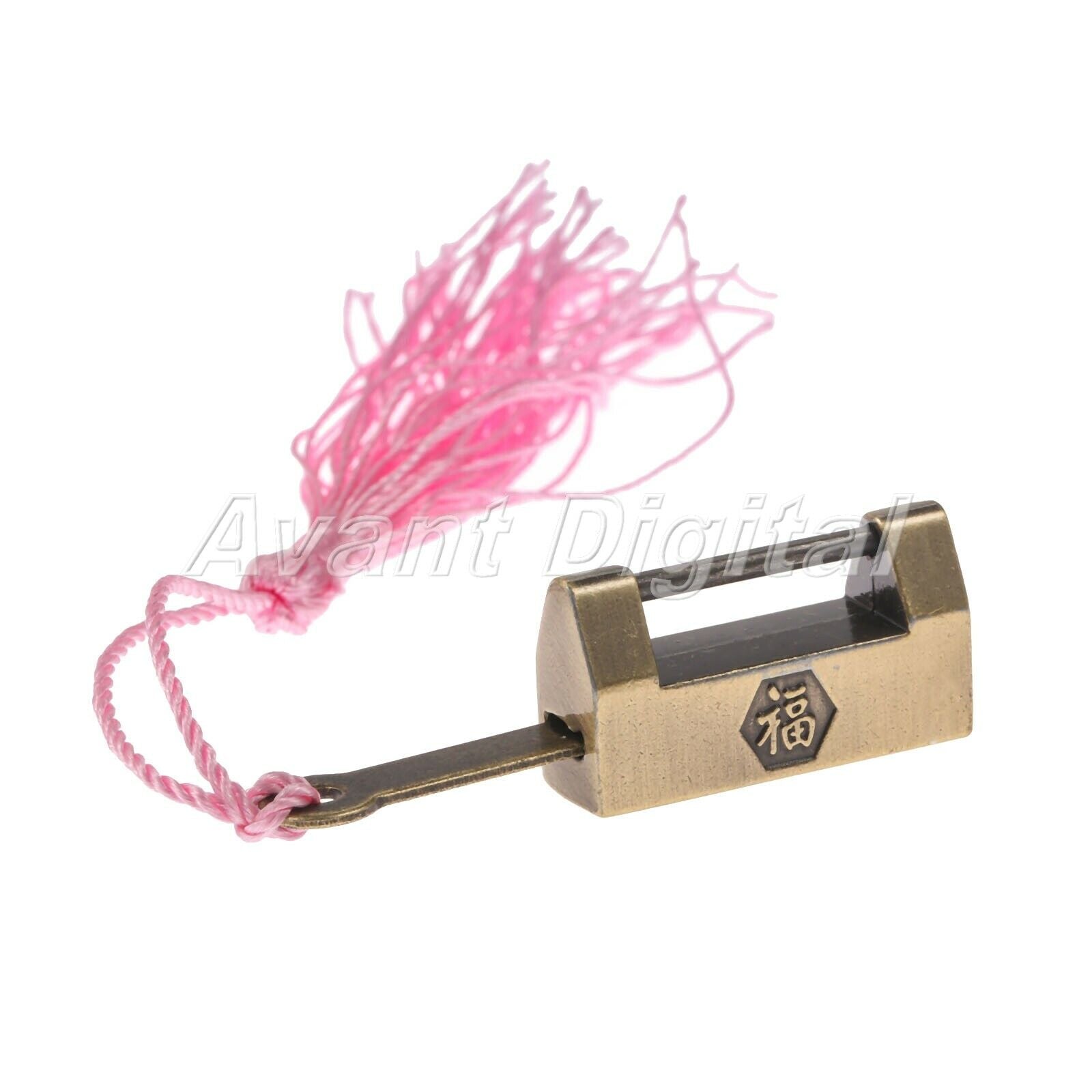 Zinc Alloy Retro Wood Gift Case Jewelry Box Suitcase Lock Padlock Hardware & Key