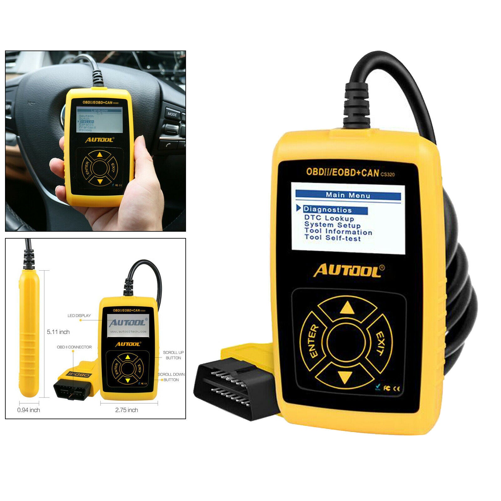Scanner Engine Light Check Auto Code Reader OBD II Diagnostic Diagnostic , Auto