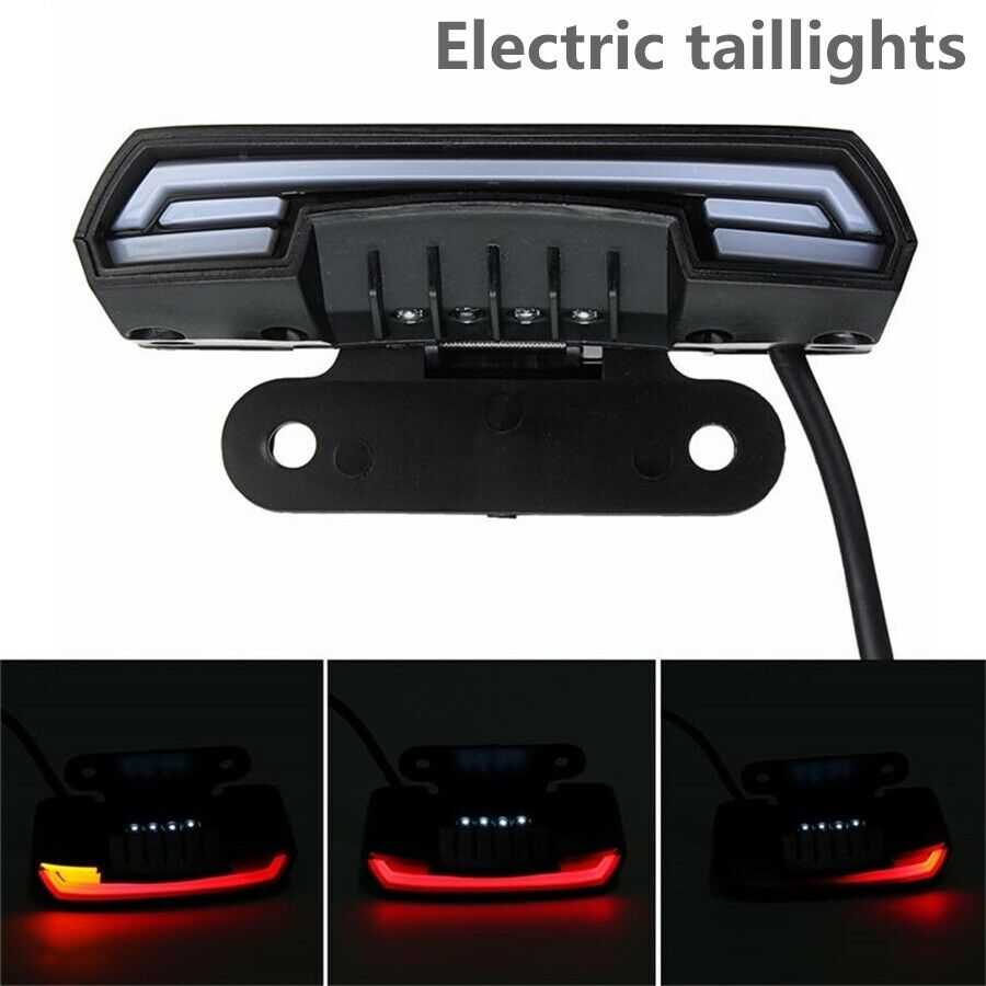 Motorcycle Scooter Electric Tail Light Rear Brake Stop Turn Signal License Plate