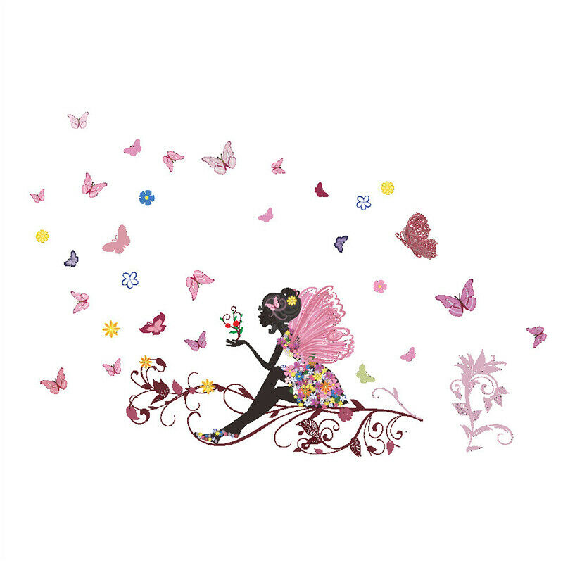 Butterfly Flower Fairy Wall Stickers For Kids Room Wall Decor Room Post.l8