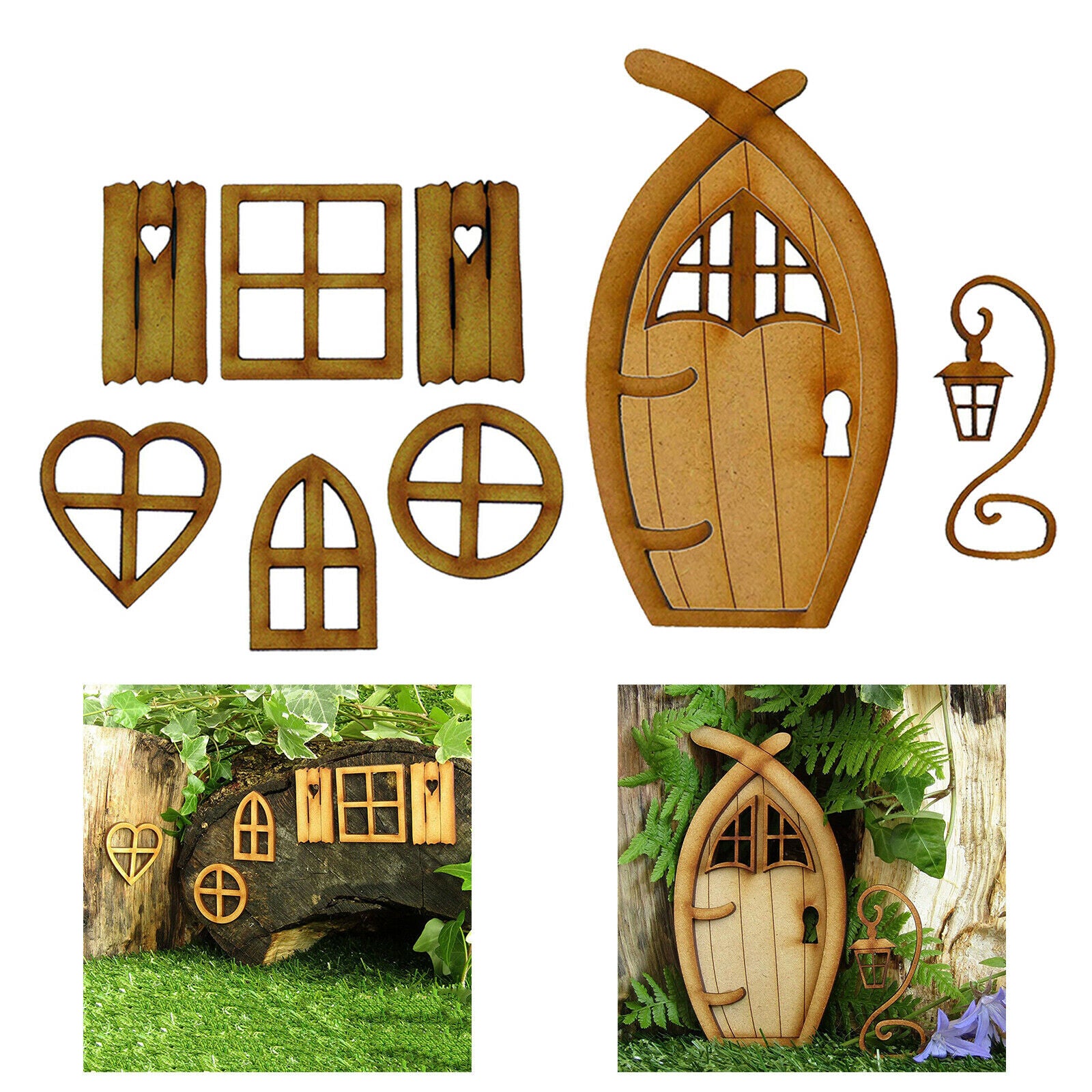 Mini Fairy Elf Garden Window Door Assembly Art Garden Decor Lawn Accessories