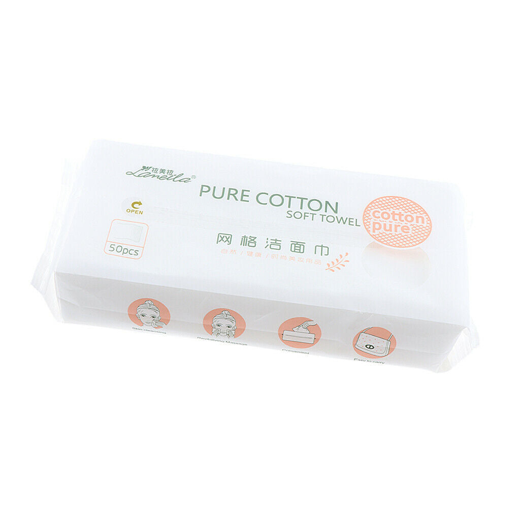 50 Pieces Non-woven Washcloth for All Skin Types Makeup Dry Wipes for Spa