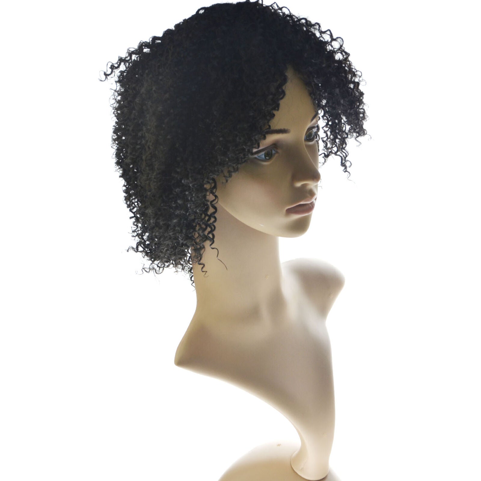Black Synthetic Curly Wigs for Women Short Afro Wig African American Natural