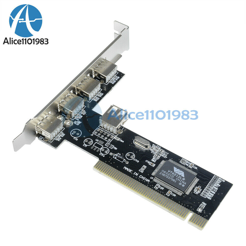 New High Speed 480Mbps 5 Port USB 2.0 PCI Hub Card Controller Adapter Module