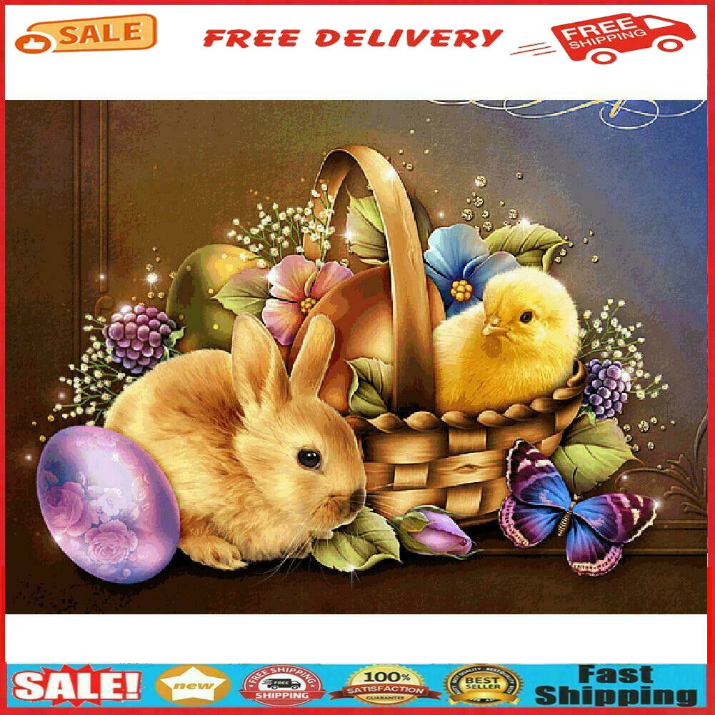 5D DIY Full Drill Diamond Painting Easter Chick Rabbit Cross Stitch Kits Decor