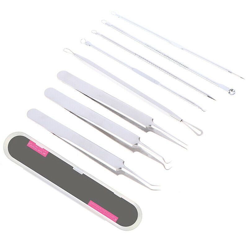 8Pcs Acne Pin Pimple Extractor Pin Stainless Steel Blackhead Remover Too.l8