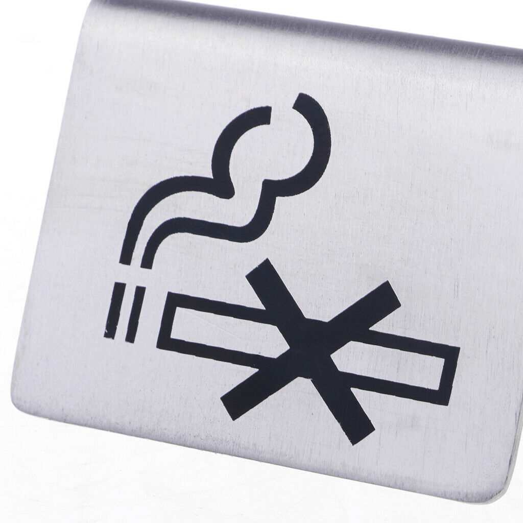 Triangle Stainless Steel No Smoking Sign Table Signs for Hotel/Office