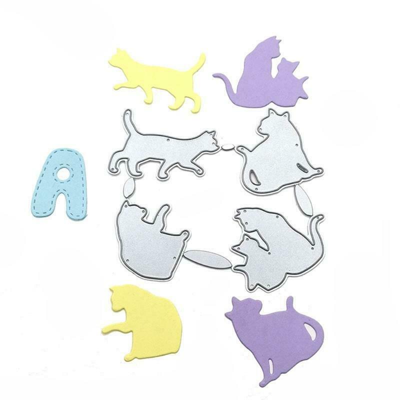 Kittens Metal Cutting Dies Stencil Scrapbooking DIY Album Stamp Paper Embossing