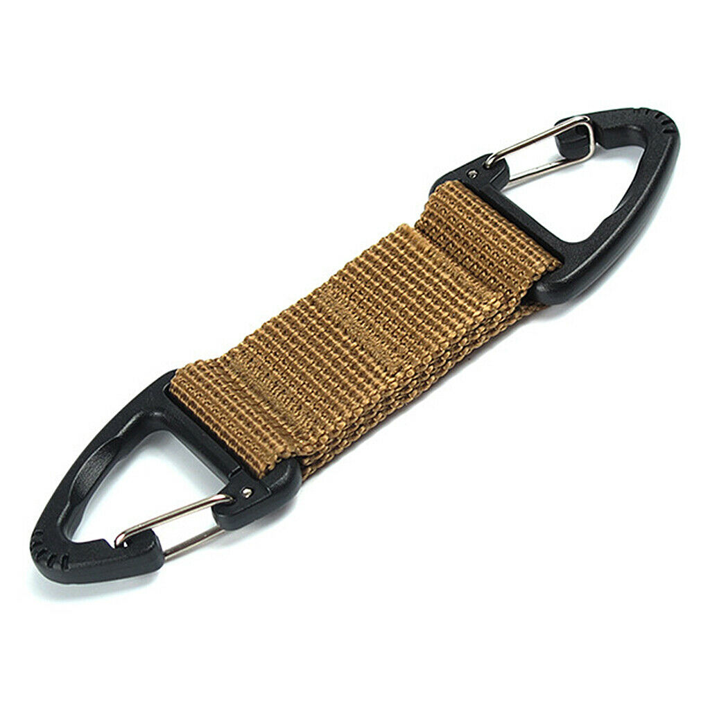 2pcs Nylon Webbing Buckle Camping Carabiner Clip Dual Ended Triangular Hook