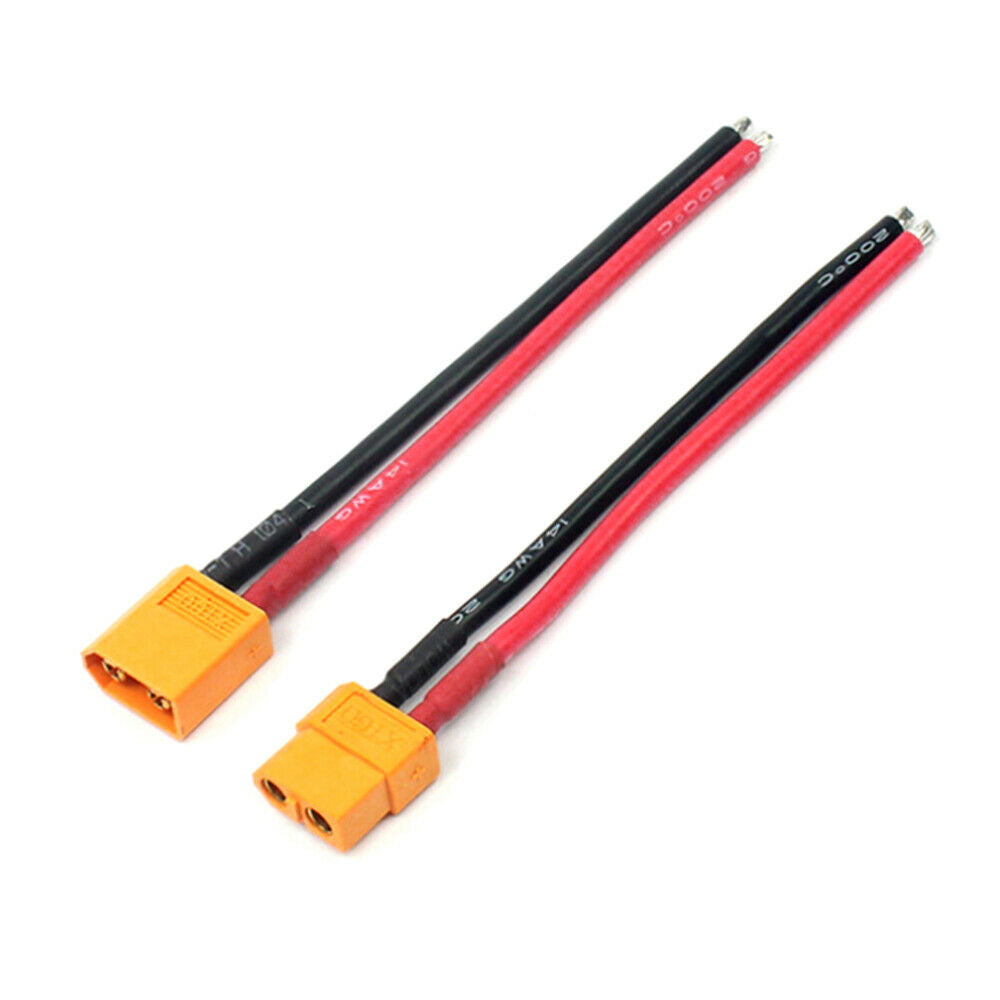 1Pair XT60 Battery Male and Female Connector Cable with Silicon 14 AWG Wire