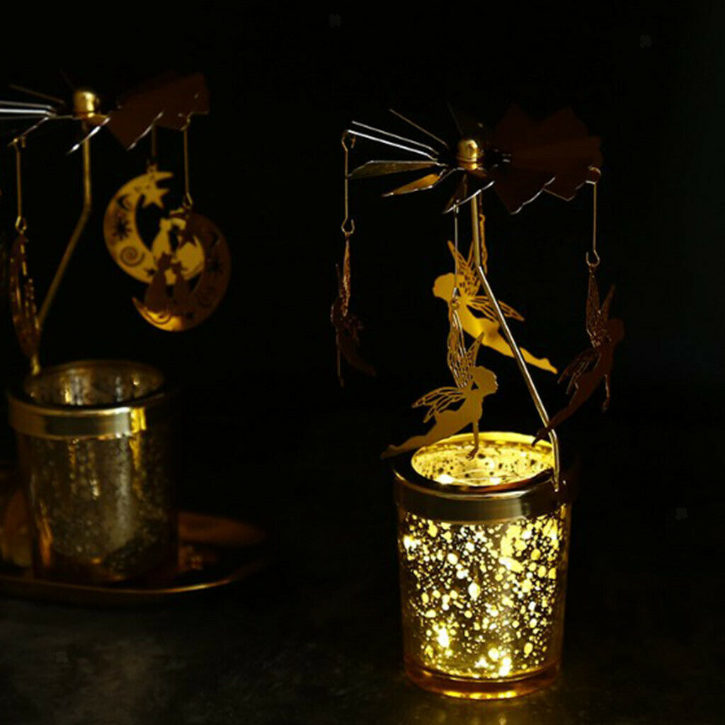2 Pieces Rotating Metal Candle Holder Elf Candlestick DIY New Year Gifts