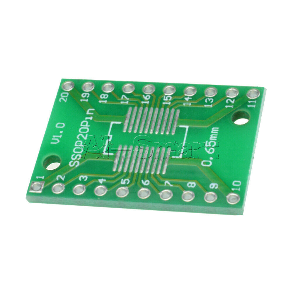 20PCS SSOP20 SOP20 TSSOP20 DIP20 0.65/1.27mm PCB SMD DIP/Adapter Plate Pitch