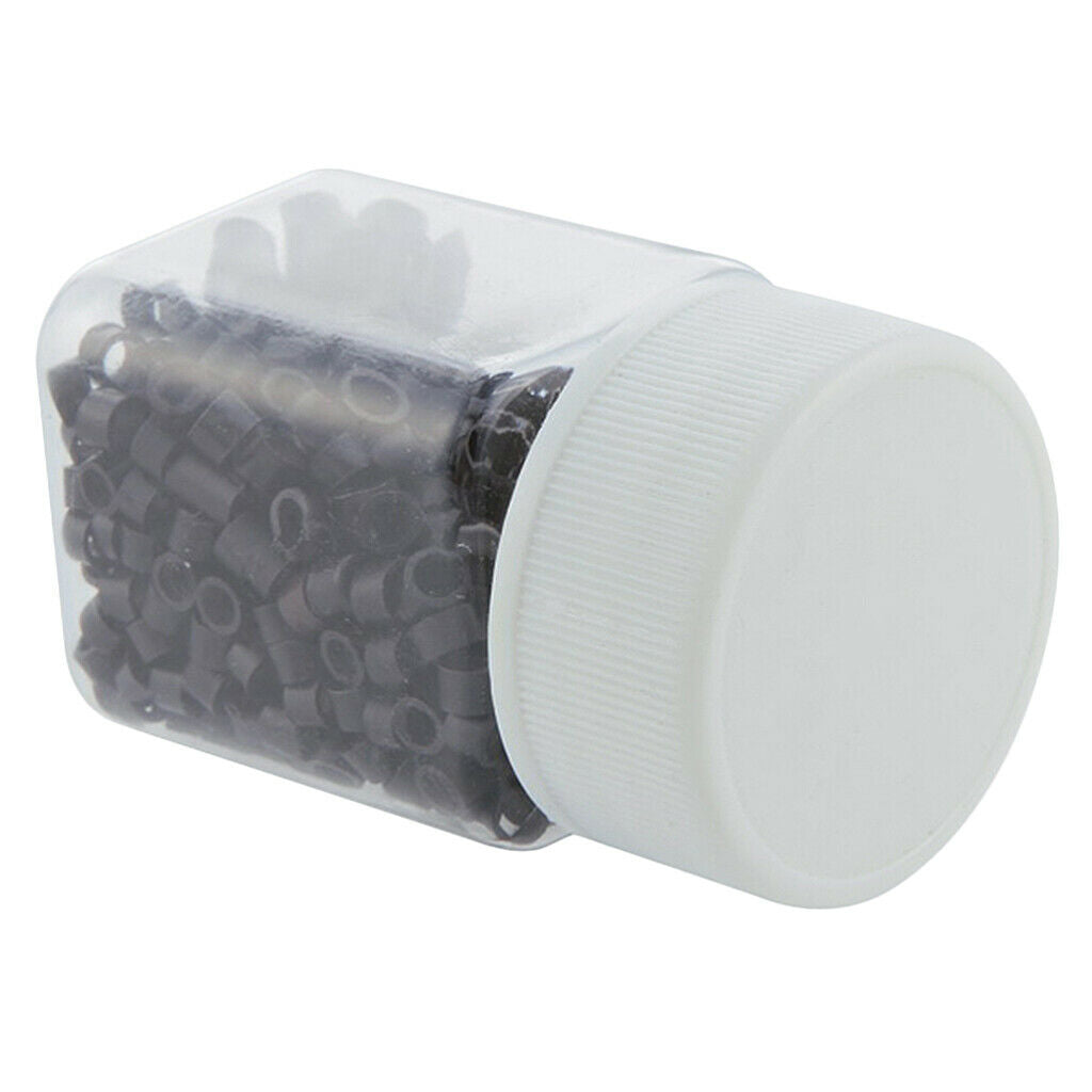 400 lot Silicone Micro Rings Crimp Beads for Tipped Hair Extensions Black