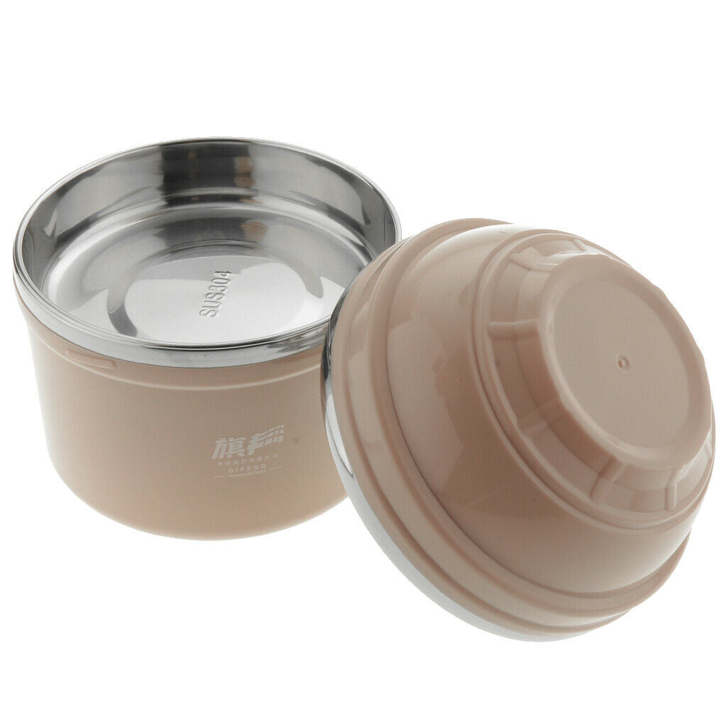 Stainless Steel Double Wall Thermal Bento Lunch Box Noodle Bowl 1200ML Pink