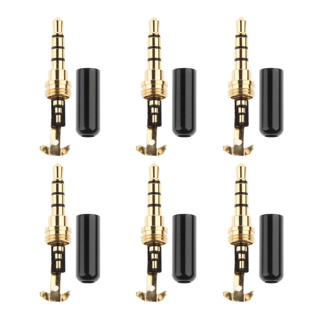 6PCS Universal 3.5mm Audio Radio Male Headset Cable Wire Connector Head