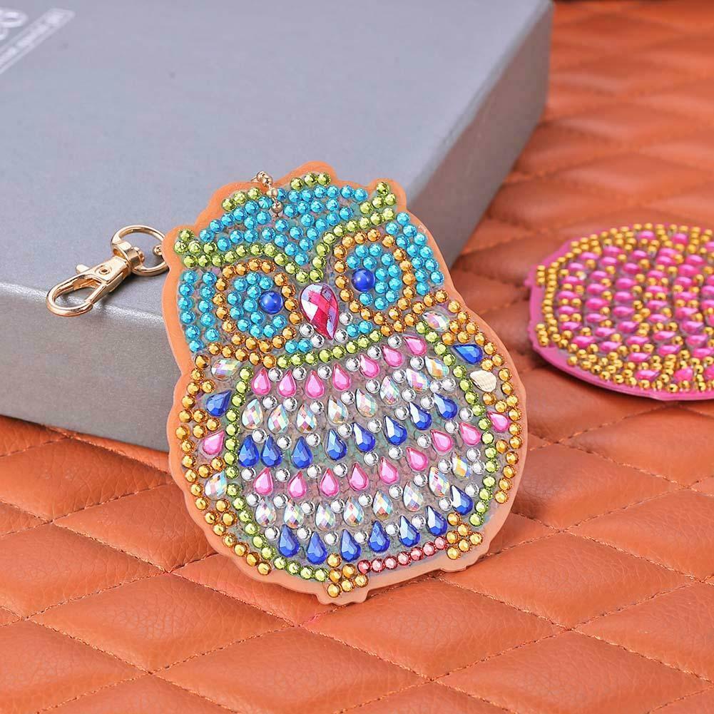 5pcs DIY Full Drill Special Shaped Diamond Painting Bird Key Ring Pendant @