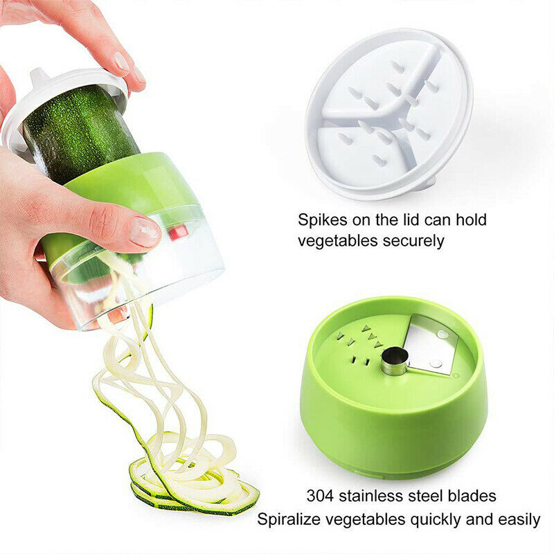 Handheld Spiralizer Vegetable Slicer 4 in 1 Adjustable Spiral Grater CutterBDAU