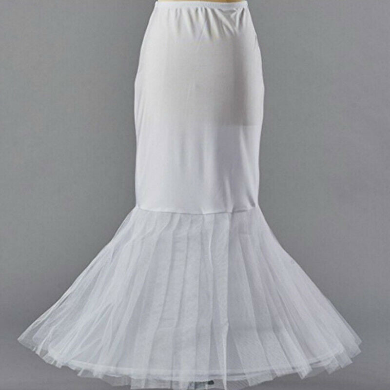 Petticoat Underskirt Dress Wedding Bridal Fishtail Skirt Mermaid Big Swing White