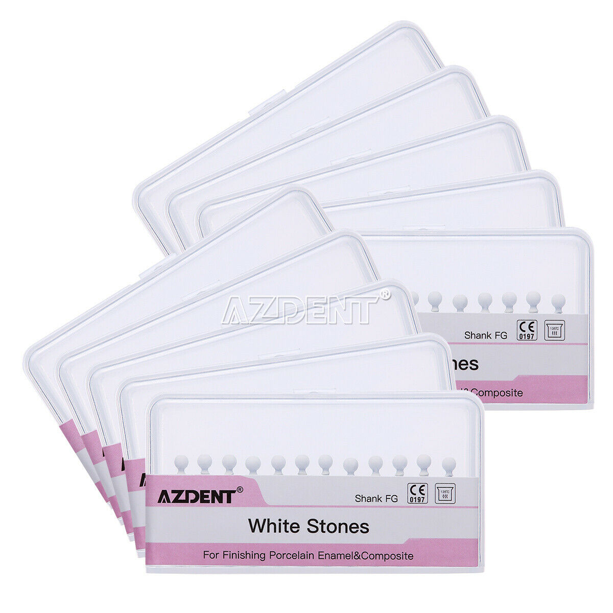10 X Dental White Stone Mounted Polishing Burs FG Drill Arkansas Stone RD1