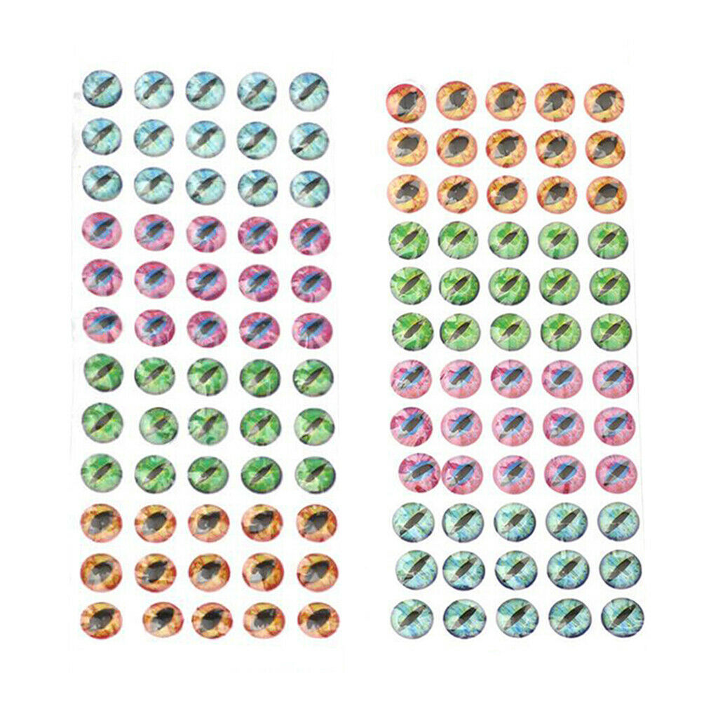 Set of 120 Fly Fishing Lure Eyes 4D Holographic Eyes Self Adhesive Craft